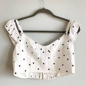 Asos White&Black Off The Shoulder Crop top